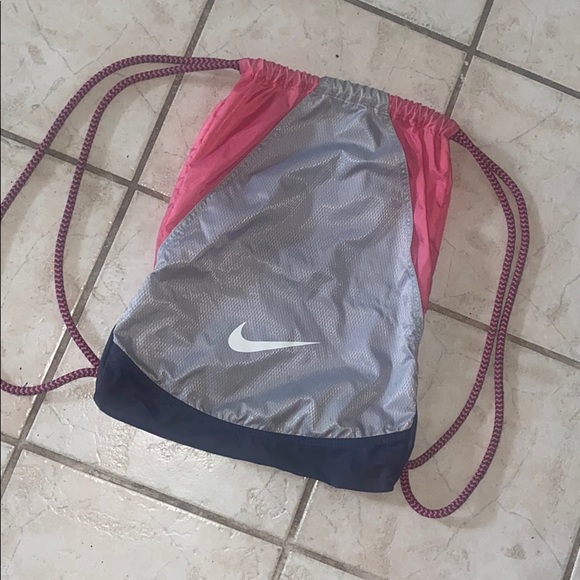 Pink Nike drawstring bag